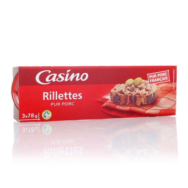 RILLETTE PUR PORC 3X78G CASINO